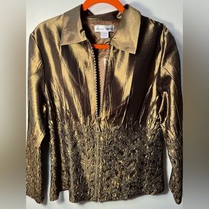 Rhinestone Zippered Jacket